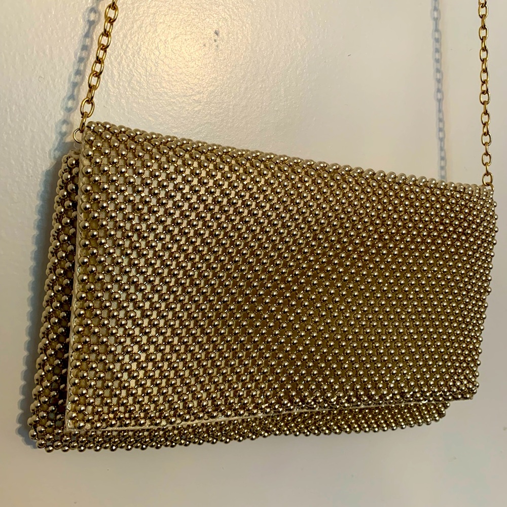 Gold beaded clutch